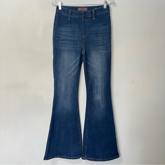 Judy Blue Dark Indigo Pull on Flare High Rise Denim Jeans Boho Stretch Size 27 - Picture 10 of 15